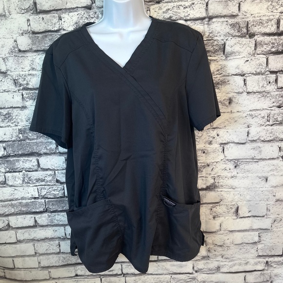 Cherokee Workwear Gray Scrub Top Size XL - Picture 1 of 8